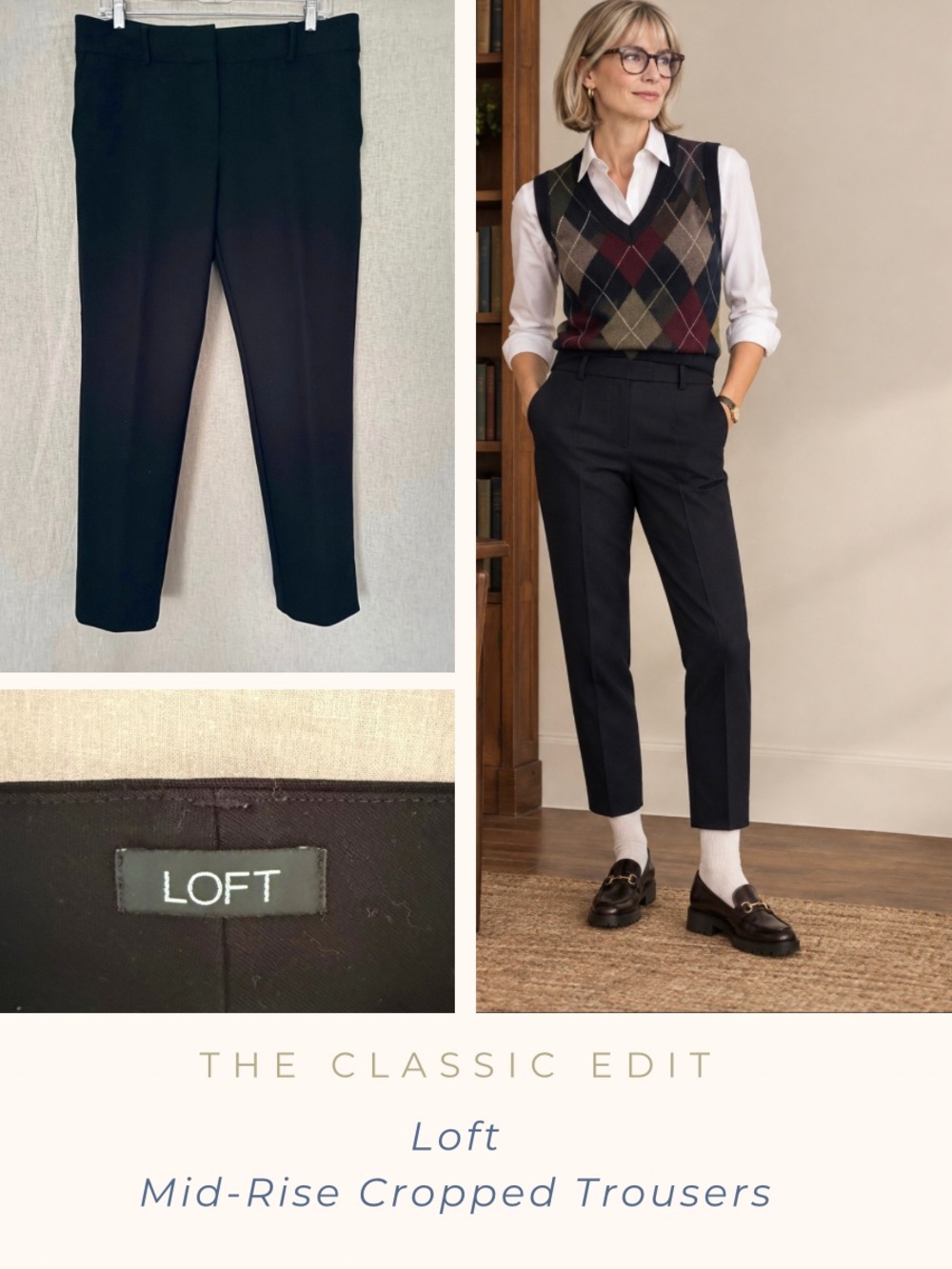 LOFT Marisa | Tapered Ankle Pants | Black